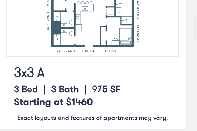 Floor plan - Oliv 3BR Apartments