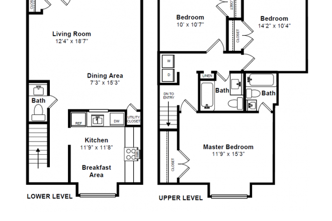 Room layout plan - Windsor Village Townhome