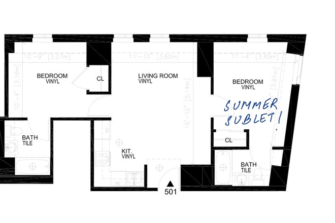 Private bedroom with en-suite bath - Summer Sublet at One Western Avenue (en-suite bath, view of Charles River)