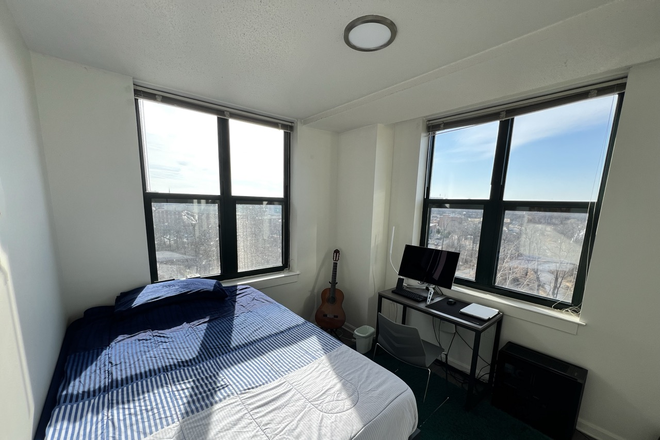 Bedroom - Summer 2026 - University View Apartment Sublet (Large Room, 3 Windows w/ Campus View)