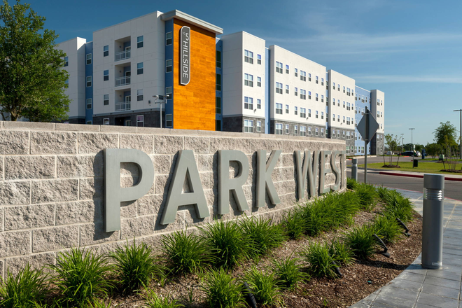 Front entrance into Park West - Park West Apartments