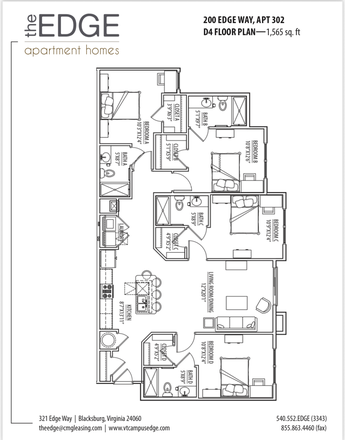 Floor plan - Spring 2026 Lease Takeover at the Edge!