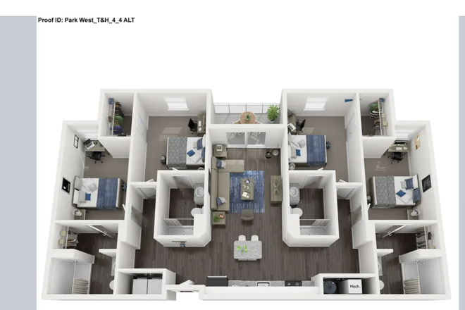 View of Unit. Room for rent is located on the top left. - Park West