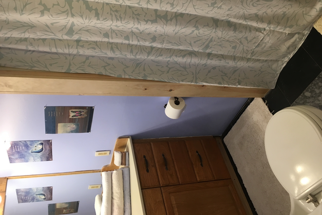 Bathroom - Spacious bedroom in shared furnished 2-bedroom apartment near Puffers Pond, on bus route