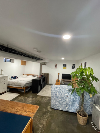 Bedroom and Living area - Clean Bright Bachelor Apartment at Christie / Dupont, near Annex, near Subway, UofT & George Brown