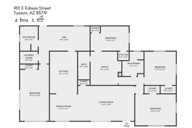 Floor plan - 901 E Edison St House