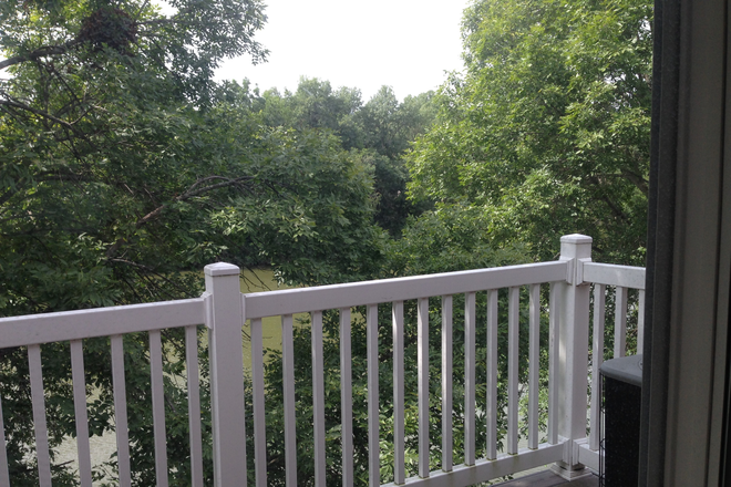 Deck - 5-minute walk to UI Hospitals, Med School, 2 Bedroom 2 full Bath Condo with Private 2-Car Garage