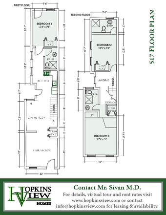Floor Plan - SECOND FLOOR AFFORDABLE FURNISHED SINGLE ROOM  ,PRIVATE BATH,STUDENT HOUSING AT HOPKINS VIEW Townhome