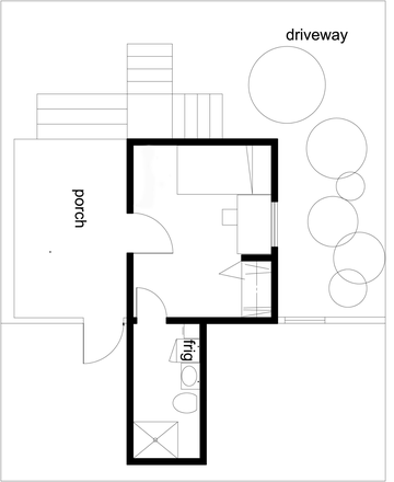 Floor Plan - Minimalist furnished room with private entry private bath no cooking, 1mi-Coker Arboretum House