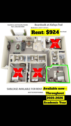 Floor plan - Boardwalk at Alafaya Trail - Summer 2025 - Fall 2025 - Spring 2026 Apartments