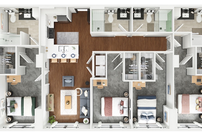 Available apartment is the one on the very right - The Rise at Northgate
