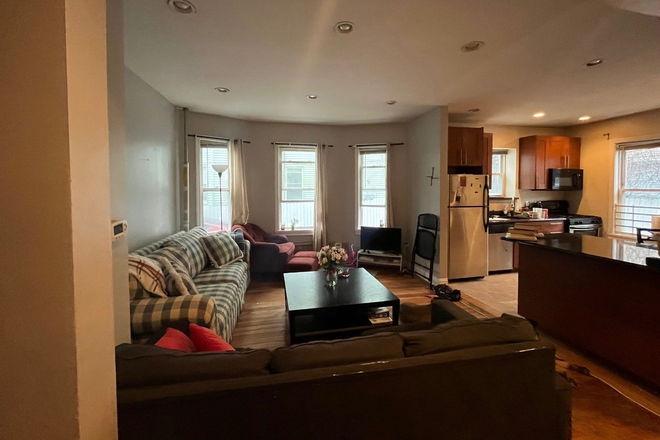 Living room and kitchen - Furnished apartment 20 minute walk from campus