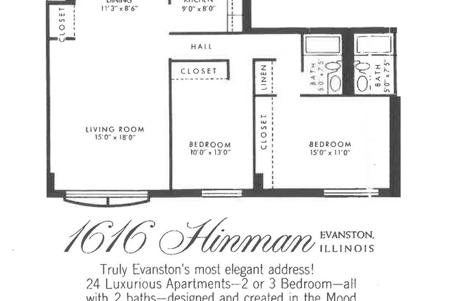 Floor plan - Apartment Close to Evanston Campus - South