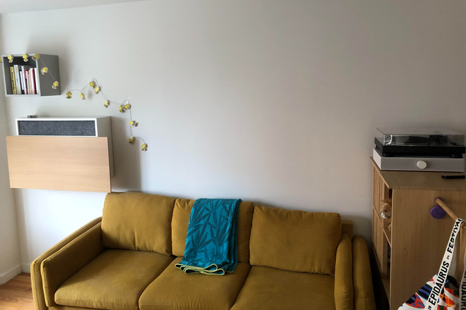 living area - quiet, light-filled studio in East Harlem, fully furnished