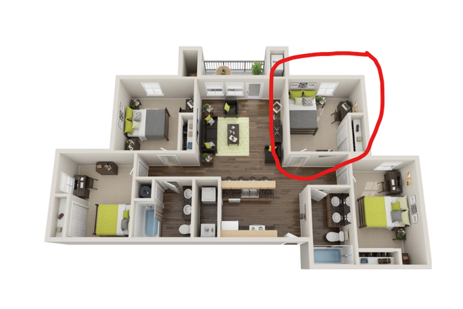 Floor plan, specific bedroom - The Club At Chandler Crossings