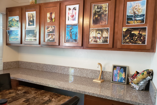 Storage in the dining and living space - 5 bedroom home - 1 block from Honor's Campus