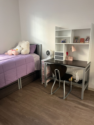 Pink Nightstand and Desk Shelving NOT Included, more pictures coming! - Plaza Verde 1 - American Campus Communities