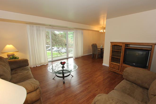 Living Area and Patio - Nittany Garden Apartments