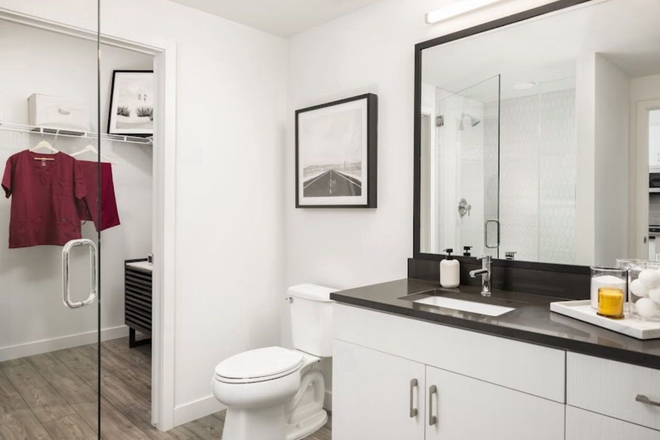 bathroom and closet - “Short-Term Lease Take Over – 1BR in front of the CU Anschutz – Available Dec 7–Apr 15” Apartments