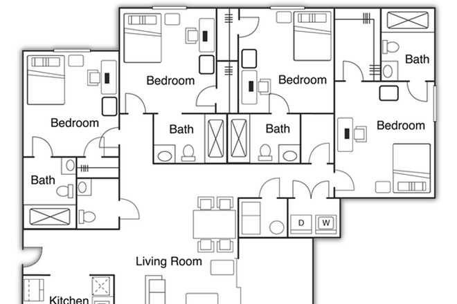 James Madison University Off Campus Housing Search The Hills Of Floorplan