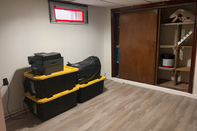 Extra storage for both tenants. - SEEKING ROOM MATE FOR 2 BR APARTMENT (1ST FL) IN 2-FAMILY HOUSE.