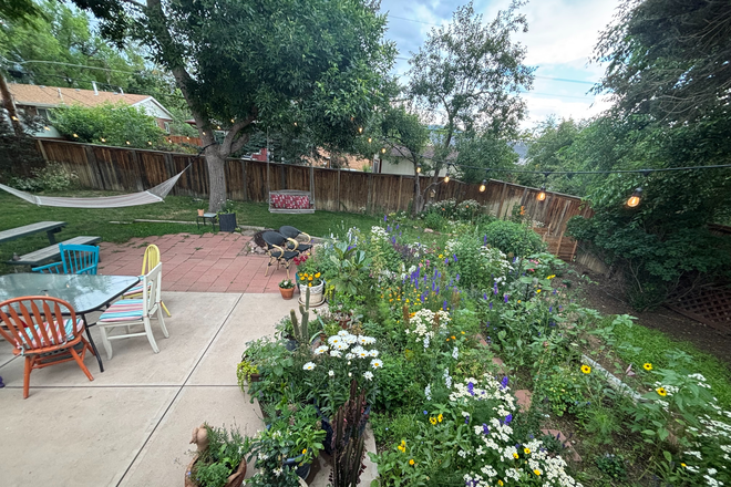 back yard patio - Spacious Basement Unit; great location; beautiful yard