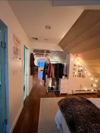 Overview of Bedroom area on right and Bathroom area on left - Light-Filled Loft: 3 Skylights, Private Bathroom & Your Own Floor