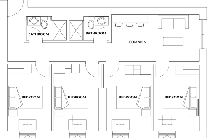 Bedroom and Bathroom - Campus One