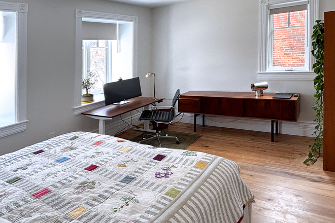 Another view of the bedroom (note we'll remove credenza) - Sun-filled upstairs private room with gym access in charming downtown home