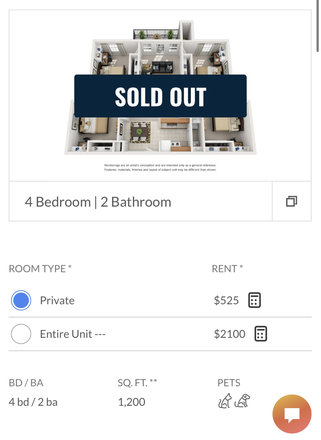 floor plan - Campus Crossings Star Pass Apartments