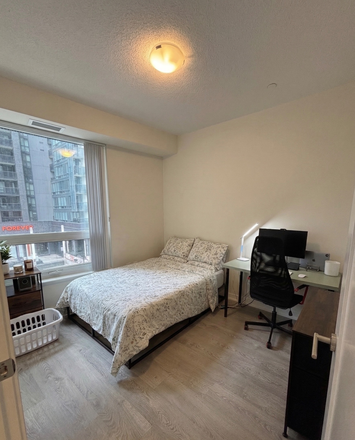 Bedroom - Furnished Master Bedroom in Luxury Downtown Toronto Condo | Pool, Gym & Laundry