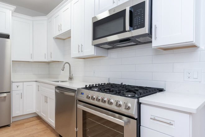 Kitchen - Single Furnished Room in Freshly Renovated Apartment with in In Unit Laundry + 2 Full Bathrooms