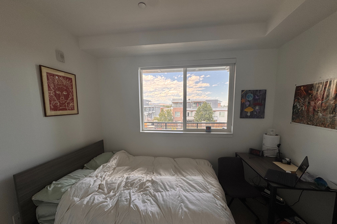 Bed + desk + my window - Union 9Seventy Apartments