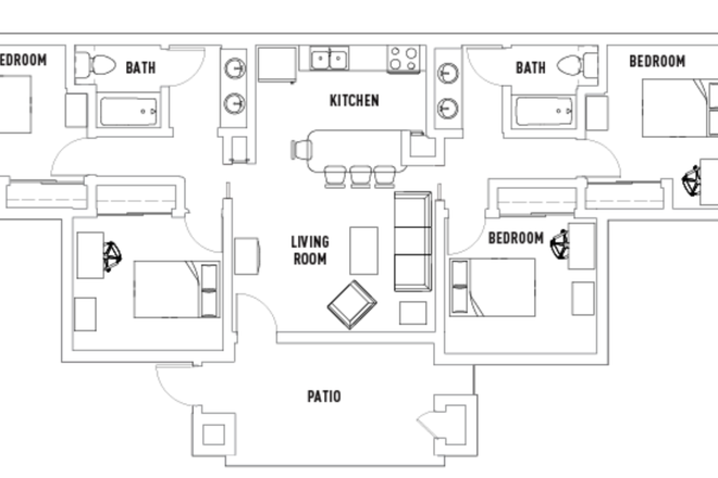 Bedroom for rent is at the top right hand side. - Vista Del Campo Apartments