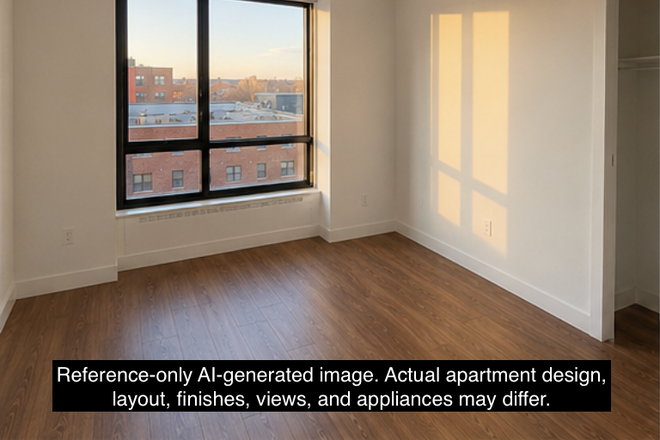 AI-generated reference image of the bedroom. Based on other SFP listings. - Bedroom with private bathroom - Beautiful 7th floor apartment at 2 Soldier's Field Park