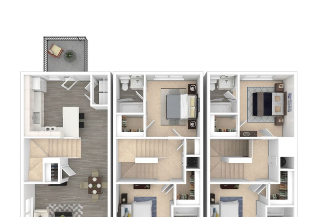 The room up for lease is the bedroom at the top above center region - University Village at Charlotte