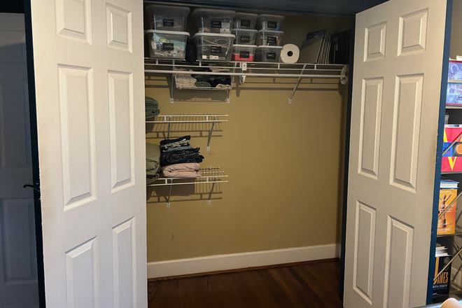 Private Bedroom closet - Furnished Room with Private Bath & Parking – 15-Minute Walk to Metro (20782) House