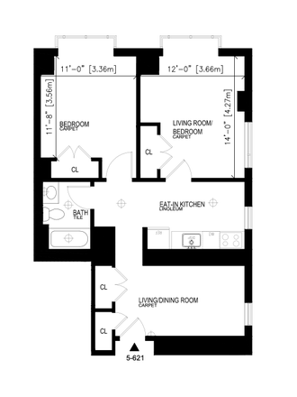 Floor plan of unit - Summer Sublet in Harvard Square with AC, Gym, Rooftop, and Patio! Apartments