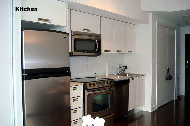 Kitchen - Furnished Yonge & Bloor Studio I Rent 9 months I North Facing I August 15th or Sept 1st Condo
