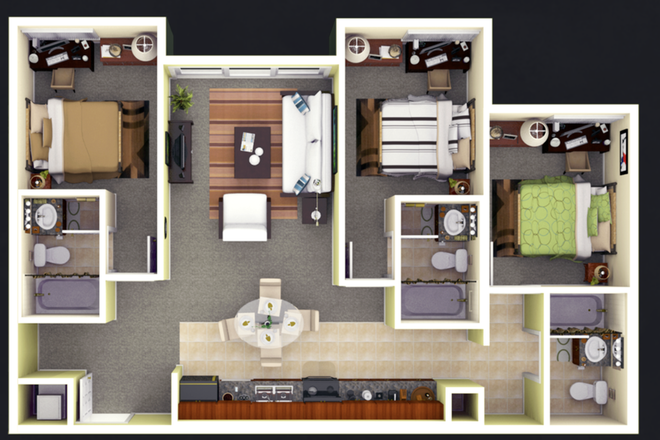 Floor Plan - University Village Towers Apartments