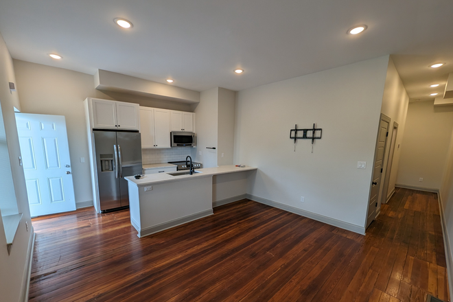 Living Room and Kitchen - Newly Remodeled, Beautiful 2 Bedroom with 2 full baths, In Unit Washer/Dryer, Off-Street Parking Duplex