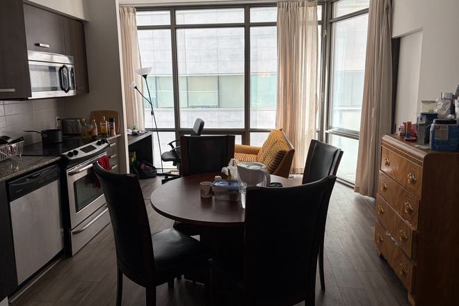 Kitchen - Furnished 1 bed + private bath in 2B/2B Toronto apt, in-unit laundry, May-August sublet