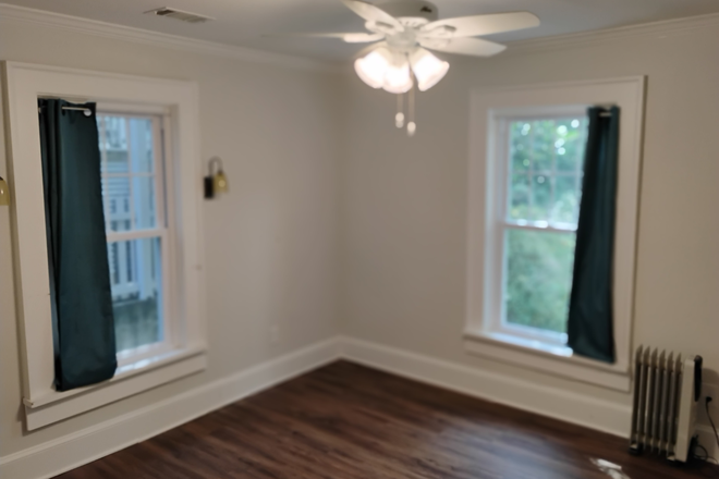 Bedroom windows - Spacious 1-BR Above-Ground Basement Apartment with Private Entrance & Deck in Morningside