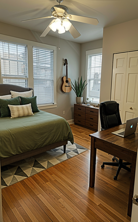 Bedroom - LeFou Apartments, House close to Campus