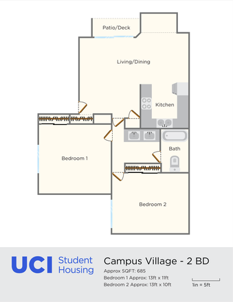Floor plan - UCI housing Campus Village - Summer Sublease