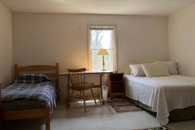 Bedroom with both beds - Cape Cod Rooms Convenient to Marine Biological Laboratory and Woods Hole Oceanographic In