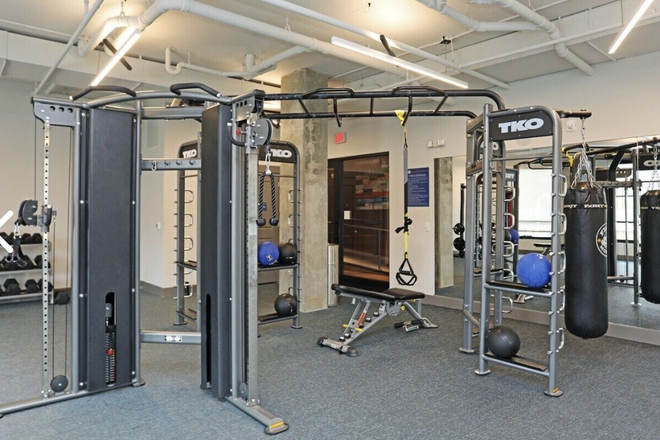 Gym - Private bed/bath at Finmore 241 Boone! Bus out front, close to campus, hot tub, dog park, parking. Apartments