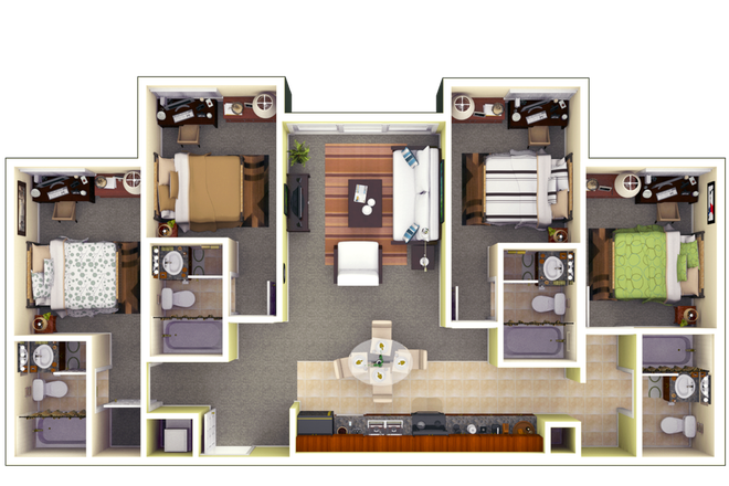 4X4 - University Village Towers Apartments