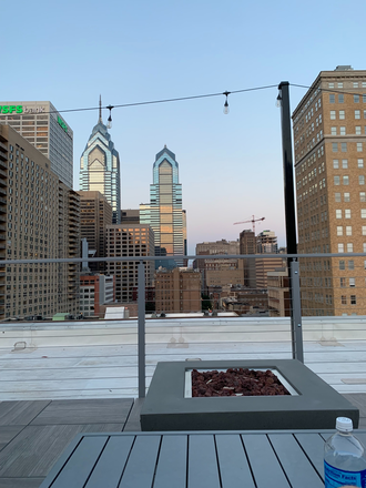 Common roof top at the building - Beautiful room with private bathroom in Center City Apartments