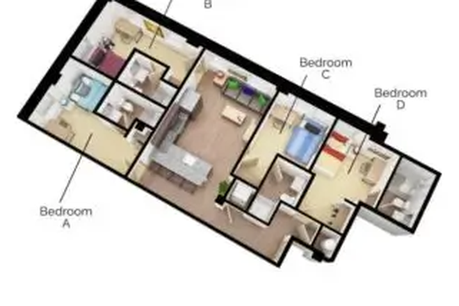 Floor Plan - The Academy on Charles 4BD/4BA (Relet) Apartments